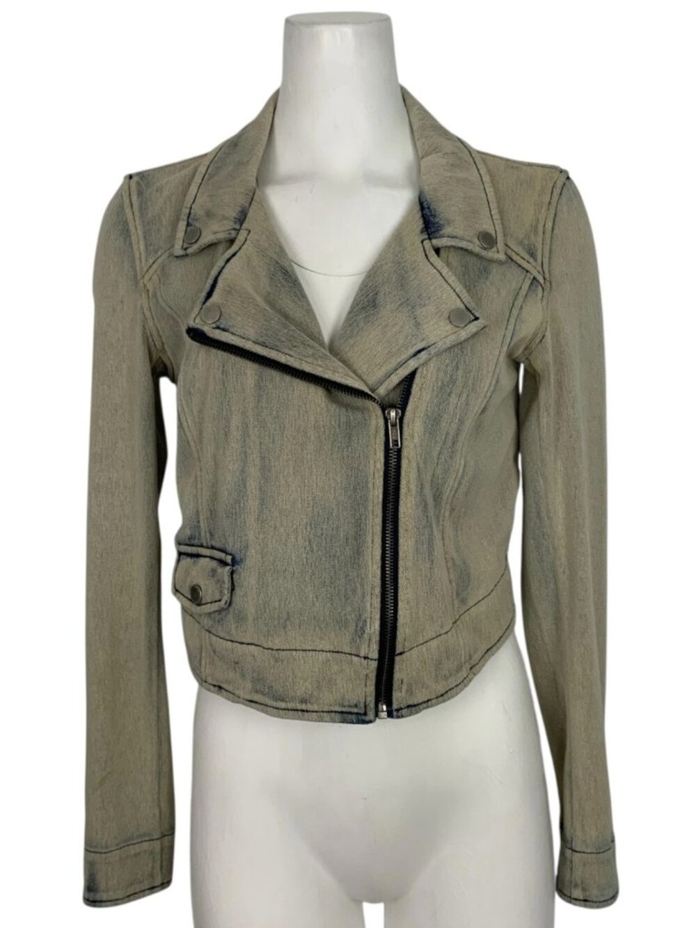 Kiind Of Women's Kara Washed Moto Jacket M Blue